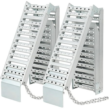 Acekid 2PC 6FT Folding Loading Ramps, 1000 lbs Capacity Metal Ramps for Trucks Trailers, Silver