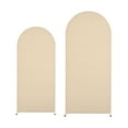 thumbnail image 1 of Acekid 2pcs Wedding Arch Cover, 5.9ft+6.6ft Round Top Chiara Backdrop Cover, Spandex Wedding Arch Stand Covers for Birthday Party Banquet Decoration, 1 of 6