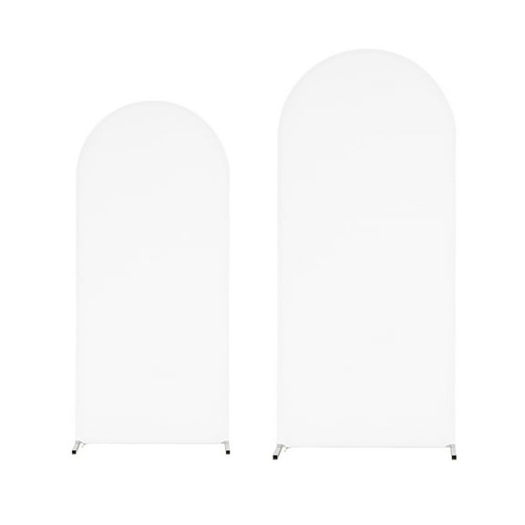 Acekid 2pcs Wedding Arch Cover, 5.9ft+6.6ft Round Top Chiara Backdrop Cover, Spandex Wedding Arch Stand Covers for Birthday Party Banquet Decoration