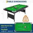 thumbnail image 1 of Acekid 3 in 1 Foldable Pool Table Portable Billiard Table For Adults Options Indoor Pool Arcade Game Table With Cues Balls Triangle Chalks For Family Gam Green 7FT, 1 of 8