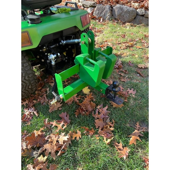 Acekid 3 Point Trailer Hitch with 2Inch Receiver, Category 1 Tractor Quick Hitch Drawbar Adapter, Includes Suitcase Weight Brackets, Green