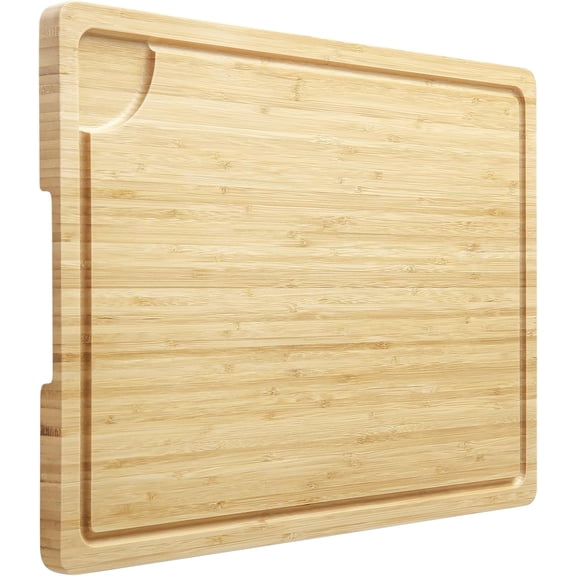 Acekid 30x20in Large Bamboo Cutting Board, Wooden Cutting Board for Kitchen with Handles and Juice Groove, Chopping Board Butcher Block