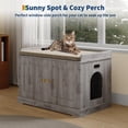 thumbnail image 1 of Acekid 31.5 Inch Cat Litter Box Enclosure, Wooden Hidden Litter Box Cabinet, Indoor Cat Washroom Furniture with Barn Door, Modern End Table,Smoke Gray, 1 of 9