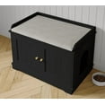 thumbnail image 1 of Acekid 31.5 Inch Cat Litter Box Enclosure, Wooden Hidden Litter Box Cabinet, Indoor Cat Washroom Furniture with Barn Door, Modern End Table,Black, 1 of 1