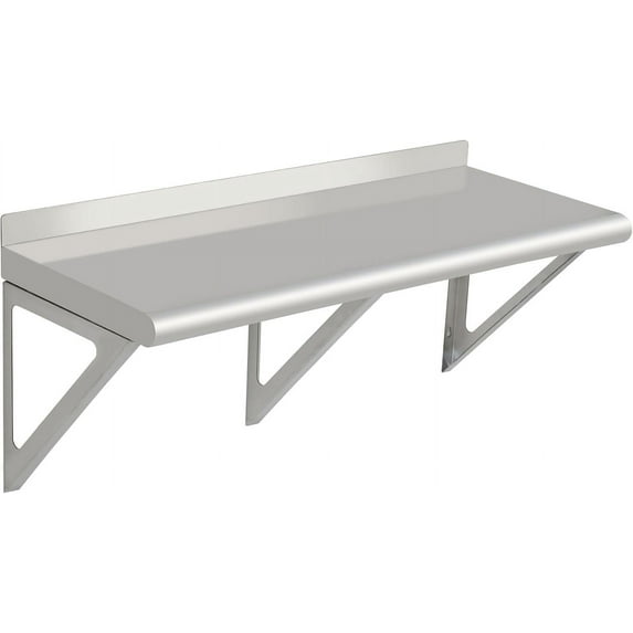 Acekid 36 inch Stainless Steel Wall Shelf NSF Commercial Wall-Mounted Shelving Appliance & Equipment Metal Shelving With a Backsplash and Two Brackets