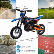 Acekid 36V Ride On Dirt Bike Electric Off Road Motorcycle with 500W Brushed Motor Fast Speed Up to 15.5 Mph Max Load 175 Lbs Blue