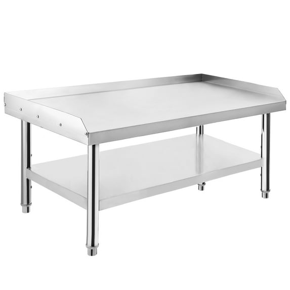Acekid 36x30 inch Stainless Steel Grill Stand Table - Adjustable Undershelf, Heavy Duty Equipment Stand for Home, Restaurant, Commercial Kitchen Prep