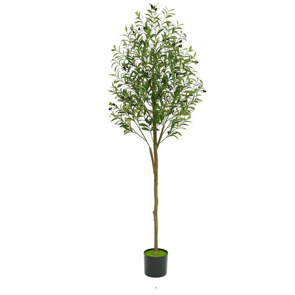 Acekid 4.9ft / 5.9ft Artificial Olive Tree, Faux Potted Olive Plant with Realistic Leaves, Adjustable Branches, Decorative for Living Room, Office