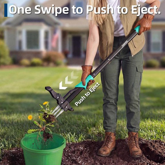 Acekid 4-Claw Stand Up Weed Puller, Gardening Hand Weeding Tool with 40" Handle, Light Blue