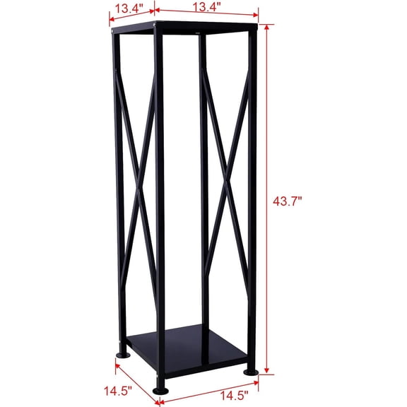 Acekid 43.7inch Tall Firewood Rack Steel Fireplace Storage Log Rack Holder Wood Storage Logs Bracket Fireside Holders for Outdoor Indoor Black