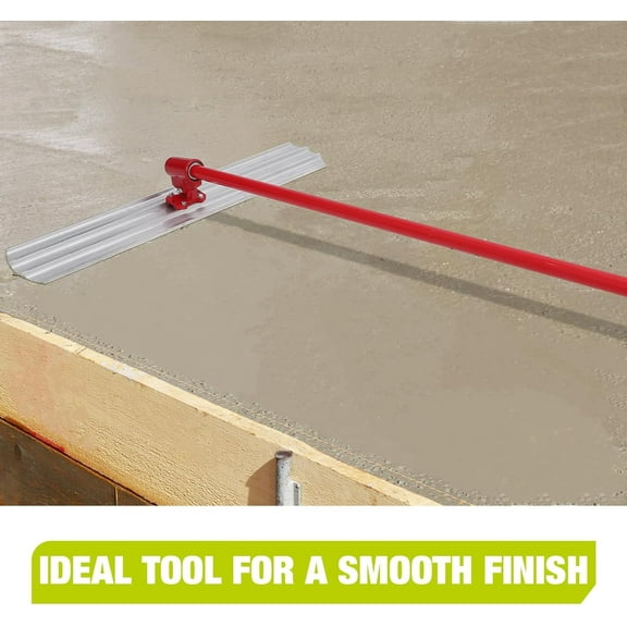 Acekid 46"x8" Bull Float Kit, Aluminum Magnesium Alloy Concrete Float with Adjustable Bracket & Handles, Round End Finishing Tool