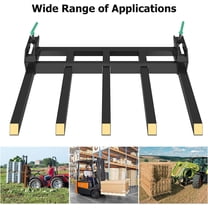 Acekid 48inch Clamp On Debris Forks Bucket, 2500 Lbs Capacity Pallet Forks, Clamp-On Bucket Attachments for Loader Bucket, Skid Steer, Tractor, Yellow