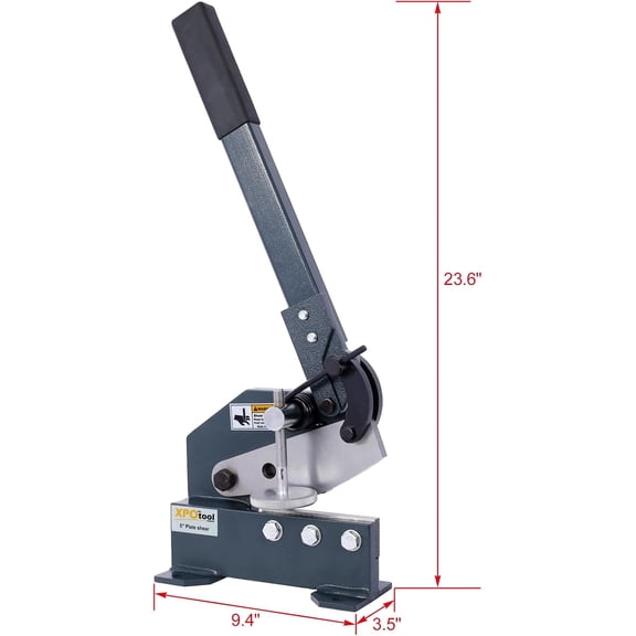 Acekid 5-Inch Sheet Metal Plate Shear Cutter Tool High Precision Manual Hand Plate Shear Solid Construction Mounting Type Metal Shear Gray