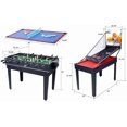thumbnail image 1 of Acekid 5 in 1 Multi Game Table Combination Game Table Set with Foosball Table Pool Billiards Basketball Air Hockey Table Tennis Black Red, 1 of 7