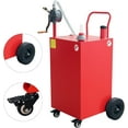 thumbnail image 1 of Acekid 50 Gallon Fuel Caddy, Portable Fuel Transfer Tank with Manual Pump, 4 Wheels, for Gasoline & Diesel, Red, 1 of 8
