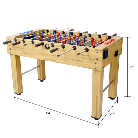 Acekid 54in Soccer Table with 4 Balls 1 Cup Holder 2 Counters Arcade Competition Sized Foosball Table Family Sports Game Table Wood