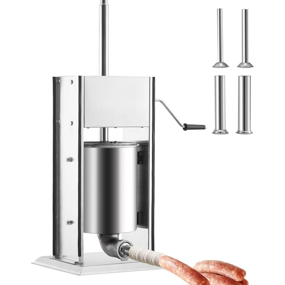 Acekid 5L Stainless Steel Sausage Maker Fast/Slow Speed, Easy to Clean Tabletop Manual, Dual Exhaust Valves, Ideal for Restaurants Homes Makes Pepperoni Salami