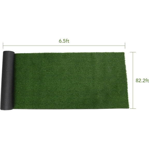 Acekid 6.5 FT x 82 FT Artificial Grass Turf - Indoor Faux Grass Rug with Drainage Holes, Green