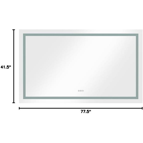 Acekid 72x36 in Frameless Bathroom Vanity Mirror LED Backlit Mirror 3 Color Temperature Dimmable Anti-Fog Makeup Mirror Wall Mounted White