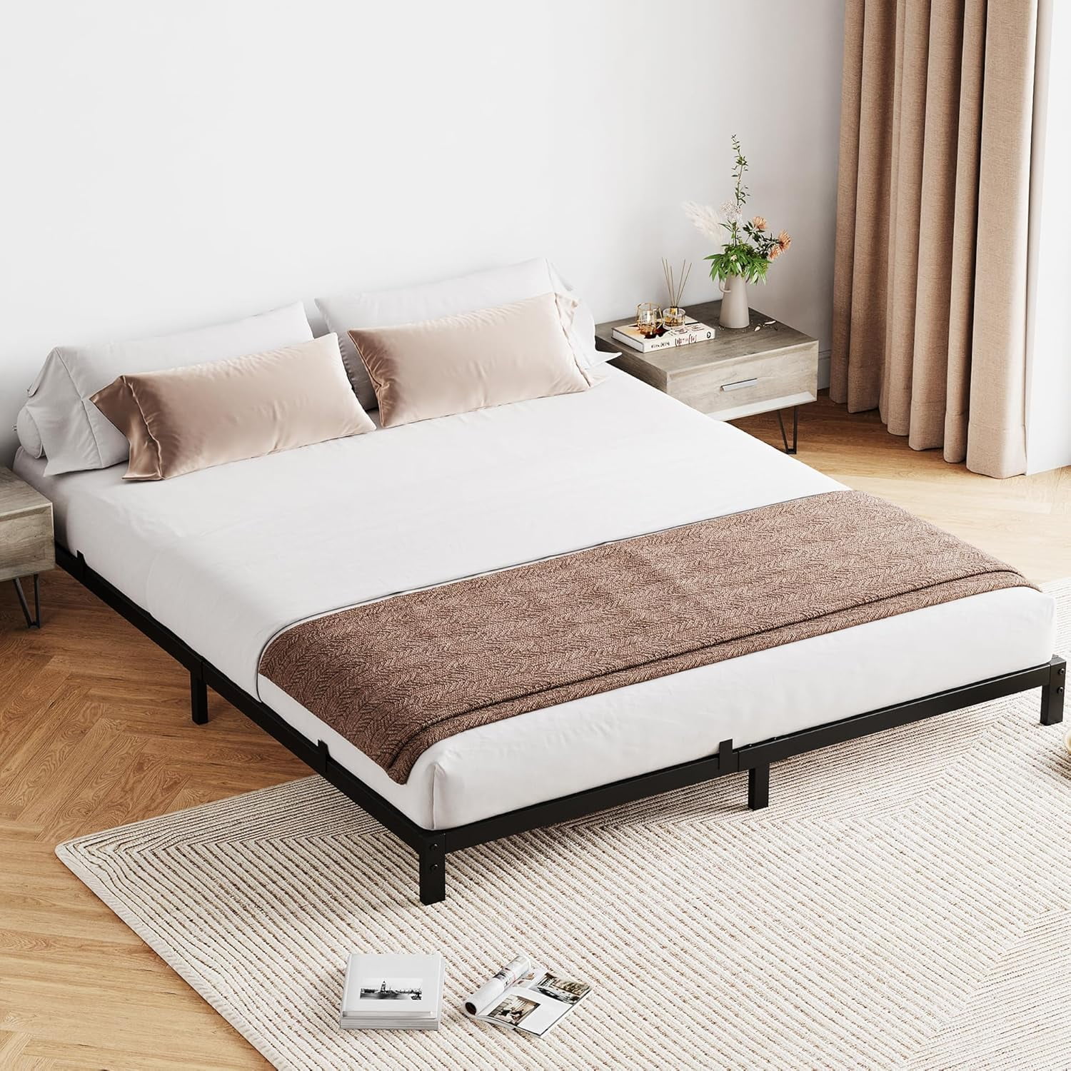 Acekid 8 Inch Full Bed Frame - Metal Platform Mattress Foundation, No ...