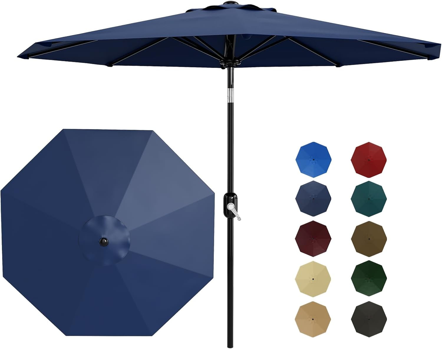 extra large patio umbrella with base and lights MAISON ARTS 13ft Double -Sided Crank Patio Umbrella Extra Large with LED Colorful Lights