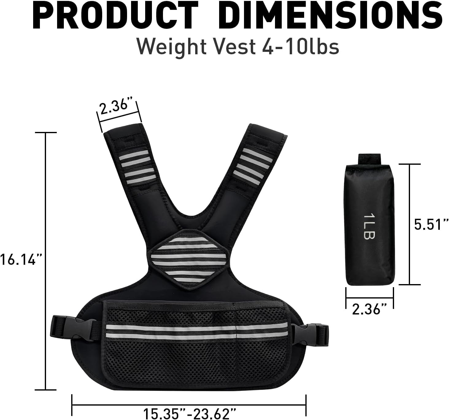 Acekid Adjustable Weighted Vest Women 4-10Lb Ironsand Weights Running Vest For Fitness Training Strength Workout Gear For Jogging Cardio Black