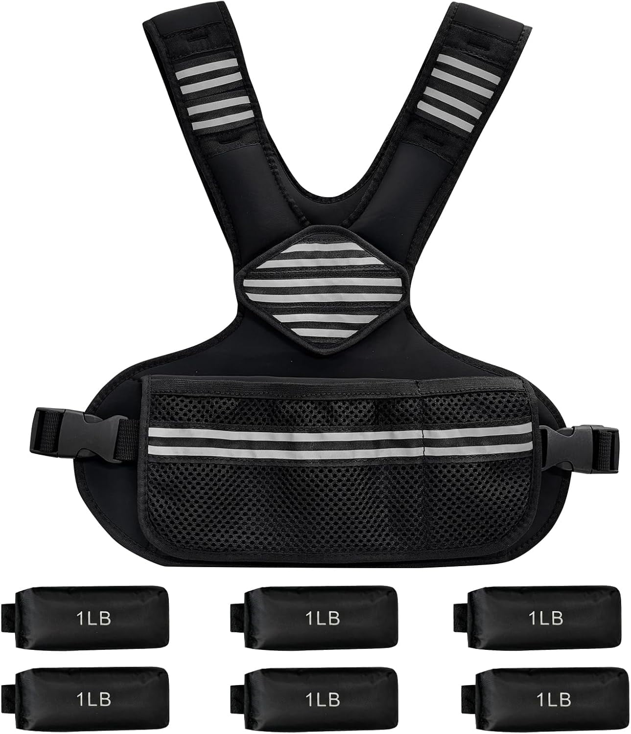 Acekid Adjustable Weighted Vest for Women - 6-20Lb Ironsand Weights - Running & Fitness Training Vest - Strength Workout Gear (Black)
