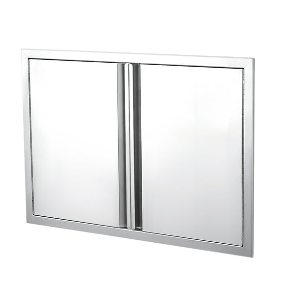 Acekid BBQ Access Door 24inch W x 24inch H, Double Outdoor Kitchen Door with Recessed Handle