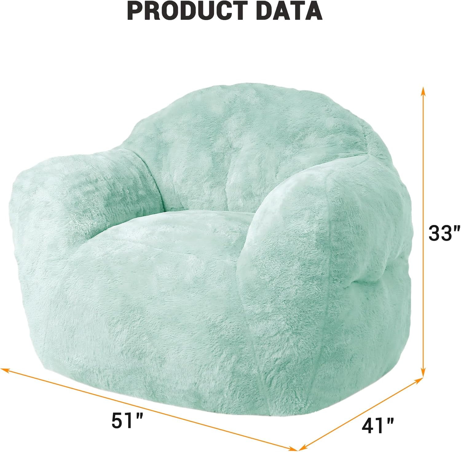Acekid Bean Bag Chair With Filler Included Large Beanbag Chairs For Adults Machine Washable Memory Foam Bean Bag Chair Ultra Soft Faux Fur Fabric Round Fluffy Sofa For Living Room