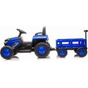Acekid Blue 12V Ride on Tractor with Detachable Garden Cart, Remote Control, 8-Wheel for Ages 3 8, Max Load 66 Lbs
