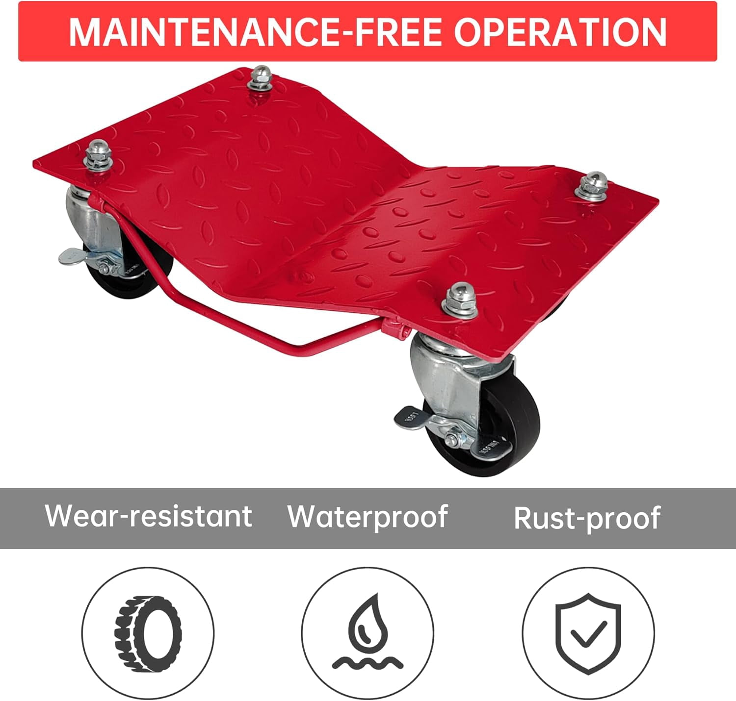 Acekid Car Dolly 4PC Heavy Duty Car Moving Cart Dual-Lock Brakes ...