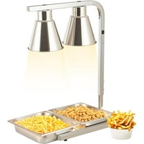 Acekid Commercial Grade Food Heat Lamp, Food Heat Lamp,Portable Electric Food Warmer 2-Bulb 500W, Rapid-Heating Bulbs, Electric Heat Lamp