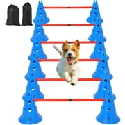 Acekid Dog Agility Training Set - 18pc Backyard Obstacle Course with 12 Cones, 6 Poles & Carry Bag - Complete Dog Training Kit for Fun & Exercise