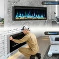 thumbnail image 1 of Acekid Electric Fireplace Wall Mounted Adjustable Flame 12 Color Speed 750/1500W Heater Remote Control Touch Screen Black 50Inch, 1 of 7