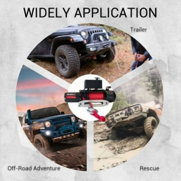 Acekid Electric Vehicle Winch 10000LBS, IP67 Waterproof 12V Power Winch with Wireless Remote & 85ft Steel Cable, for Towing UTV