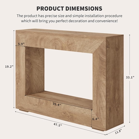 Acekid Farmhouse Console Table Rustic Farmhouse Elegance Wooden Entryway Table For Living Room Versatile Multi Room Utility And Easy Assembly 47inch