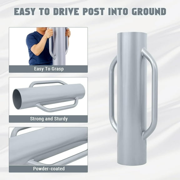 Acekid Fence Post Driver 37LB T Post Driver with Handle Heavy Duty Hand Post Pounder with Handle for U Fence Post Wooden Post
