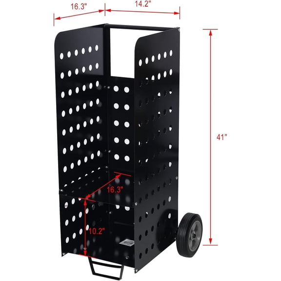 Acekid Firewood Log Rolling Cart Dolly - Outdoor Wood Rack Storage Holder, Black