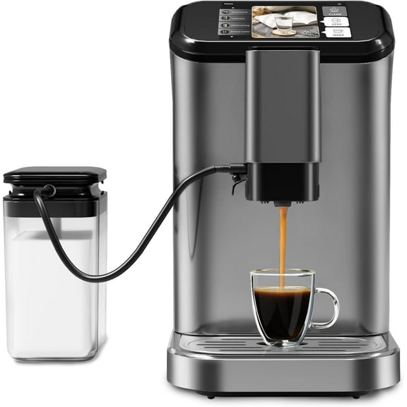 Acekid Fully Automatic Espresso Machine Coffee Maker, 20 Bar Milk System, 7 Coffee Varieties, Intuitive Touch Display, Auto Clean Filter