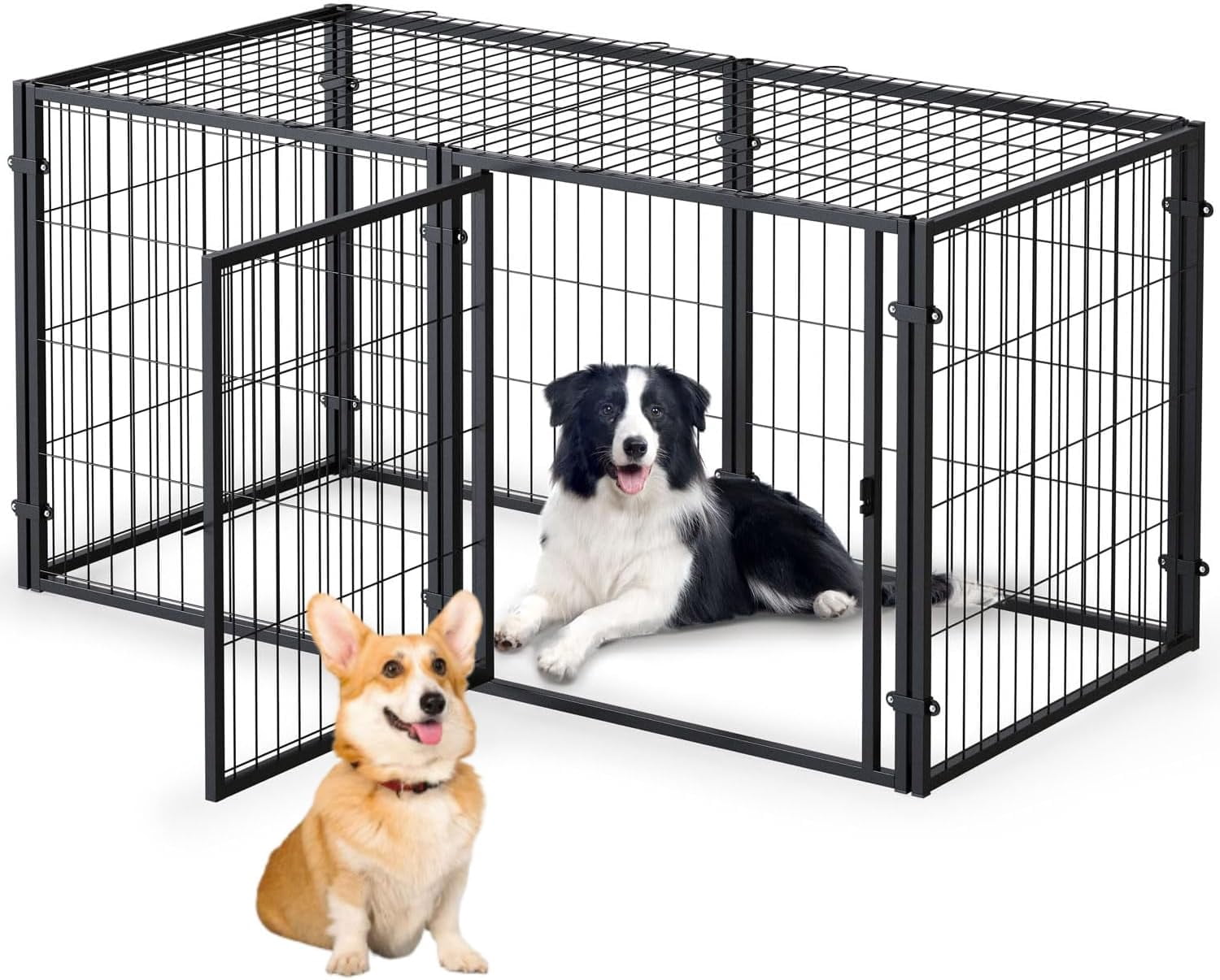 Acekid Heavy Duty Dog Crate 48 Inch&nbsp;- Indestructible Escape-Proof Metal Dog Kennel, Furniture Style Pet Cage for Large/Medium/Small Dogs, Three-Sided Design, Indoor & Outdoor Use