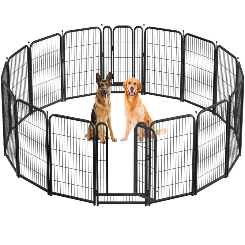 Acekid Heavy-Duty Rust-Proof Metal Dog Fence with 8 Panels, Easy ...
