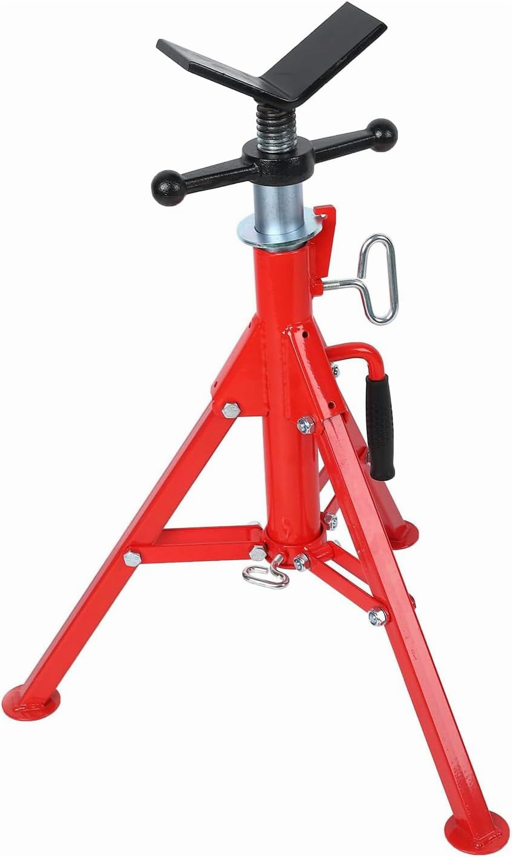 Acekid Heavy-Duty V-Head Pipe Jack Stand 2500 LB Capacity, 28-52" Adjustable Height, Foldable for Pipefitting Welding