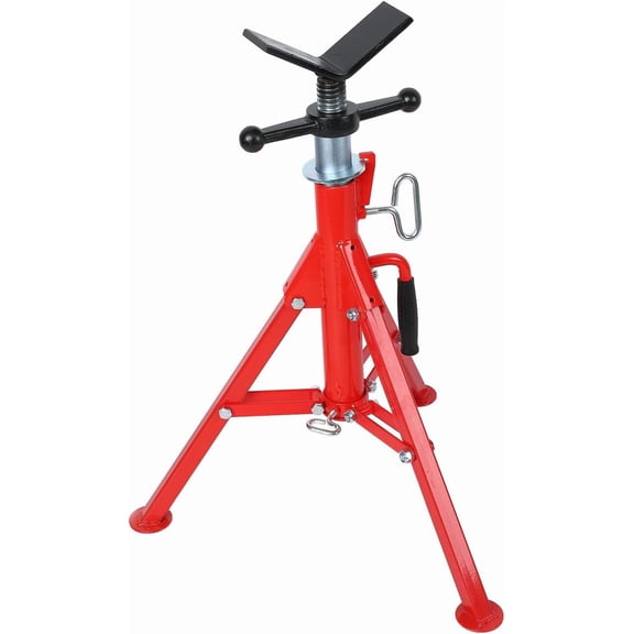 Acekid Heavy-Duty V-Head Pipe Jack Stand 2500 LB Capacity, 28-52" Adjustable Height, Foldable for Pipefitting Welding