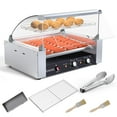 thumbnail image 1 of Acekid Hot Dog Machine 1350W - 9 Rollers, 24 Hot Dogs, Warming Cover, LED Lighting, Removable Drip Tray, Commercial Stainless Steel Hot Dog Grill for Concession, Buffet, 1 of 7