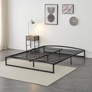Acekid Low Profile King Bed Frame - Heavy Duty Metal Platform Mattress Foundation with Steel Slat Support, No Box Spring Needed, Easy Assembly, 6 Inch Height, Black,King Size