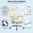 thumbnail image 1 of Acekid Office Chair - Ergonomic High-Back Mesh Computer Chair with Adjustable Lumbar Support, Headrest & Footrest, Swivel Rolling Task Chair for Home/Office, White, 1 of 7