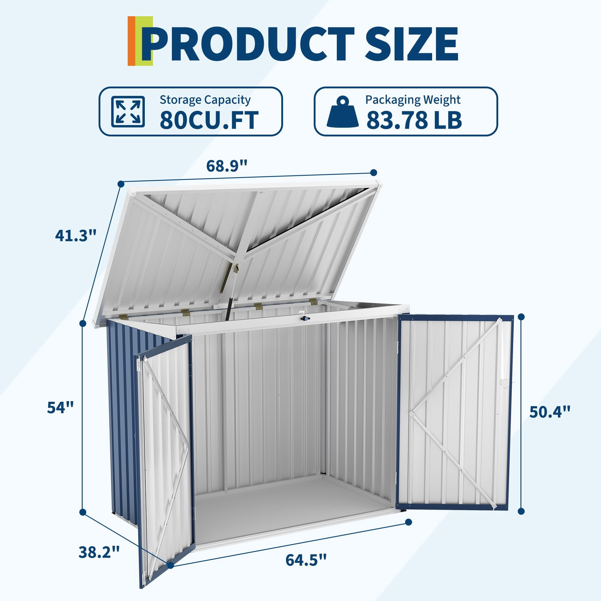 Acekid Outdoor Storage Shed Trash Can Box with Lockable Door & Sloped ...