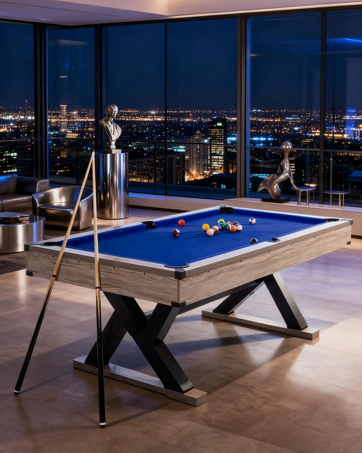 Acekid Pool Table 7 Ft Heavy Duty Billiard Tables Metal Support Frame X ...