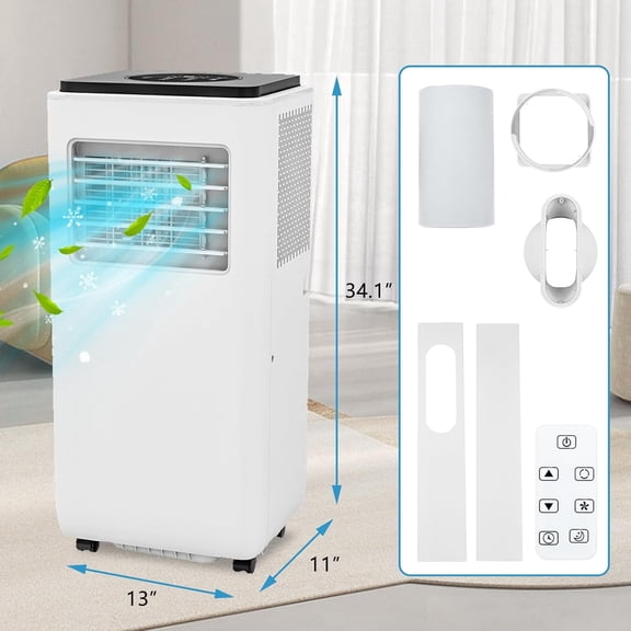 Acekid Portable Air Conditioner 3-In-1 Cooling Fan Dehumidifier with Remote Control LED Display Cools 350 Sq.Ft 8000 BTU