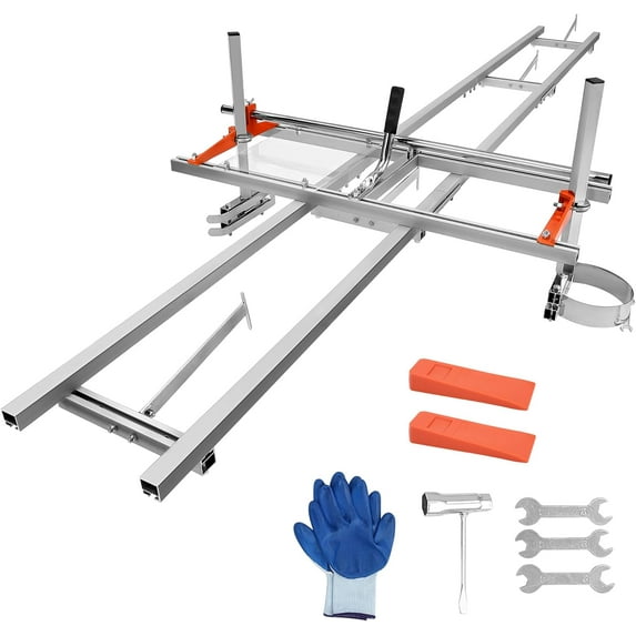 Acekid Portable Chainsaw Mill 36", 9FT Rail Mill Guide System, Planking Milling Bar 14"-36", Acrylic Board, 2 Tree Felling Wedges